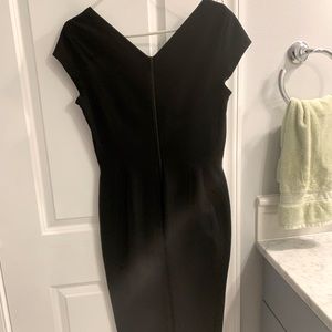classiques enrier size 6 black midi length sheath dress.
